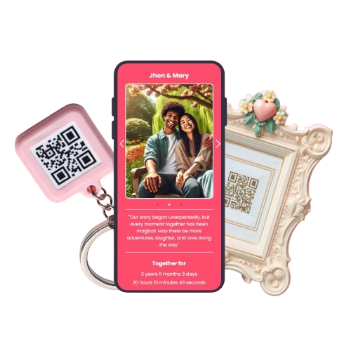 Digital love gift with QR Code for couples